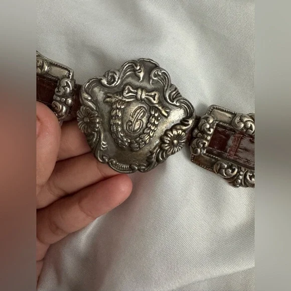 Brighton 1993 4150 Leather Medallion Concho Women’s Belt Size Medium - Picture 8 of 10